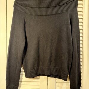 Aeropostale Black Off-Shoulder Knit Sweater